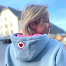 Herzlein® Hoodie Kapuzenpullover in Hellgrau für Damen Frauen Mädchen Baumwolle