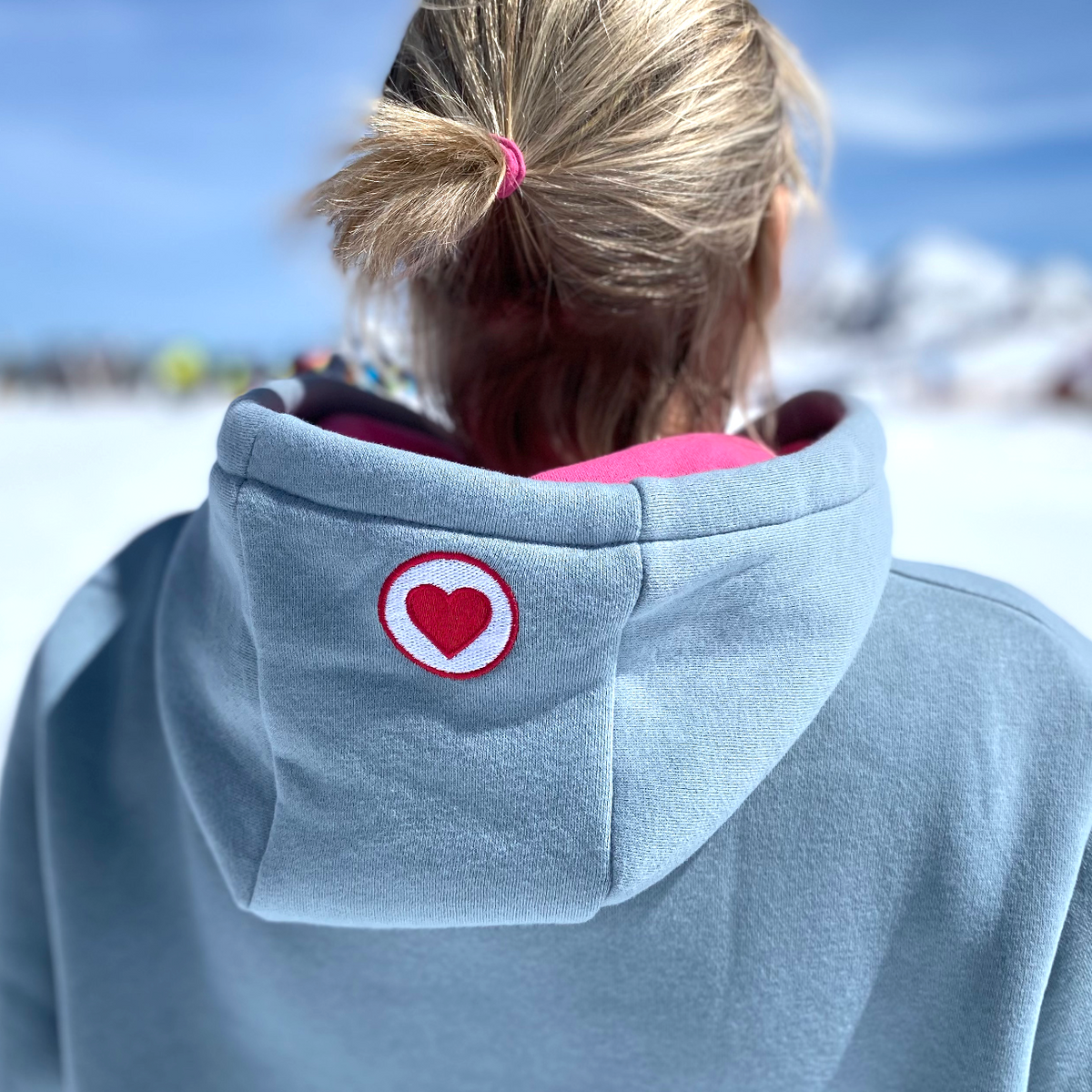 Herzlein® Hoodie in Hellgrau - LOVE