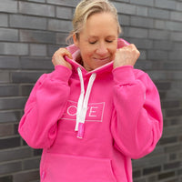 Herzlein® Hoodie in Pink und Rosa mit dem Schriftzug Stick LOVE Baumwolle