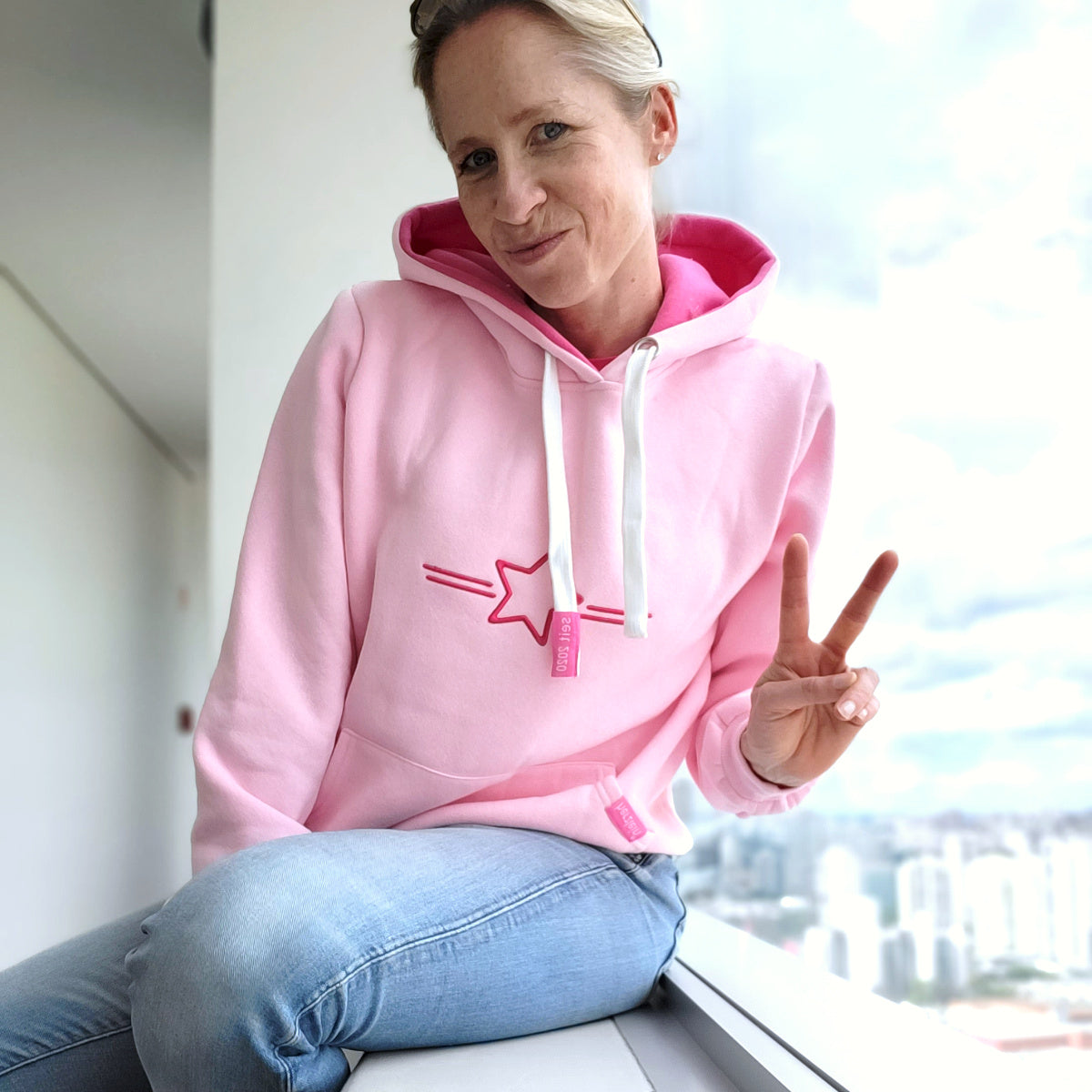 Herzlein® Hoodie in Rosa - STAR