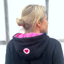 Herzlein® Hoodie in Schwarz mit LOVE Stick Kapuzenpulli Kapuzenpullover für Damen Baumwolle