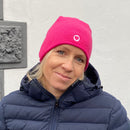 Herzlein® Beanie Mütze Strickmütze aus Kaschmir Cashmere mit Umschlag und edlem Herzchen Stick für Damen Frauen Mädchen