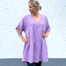 Herzlein Musselin Tunika aus Baumwolle Blouse Musselinblouse für Damen in Lila Lavendel