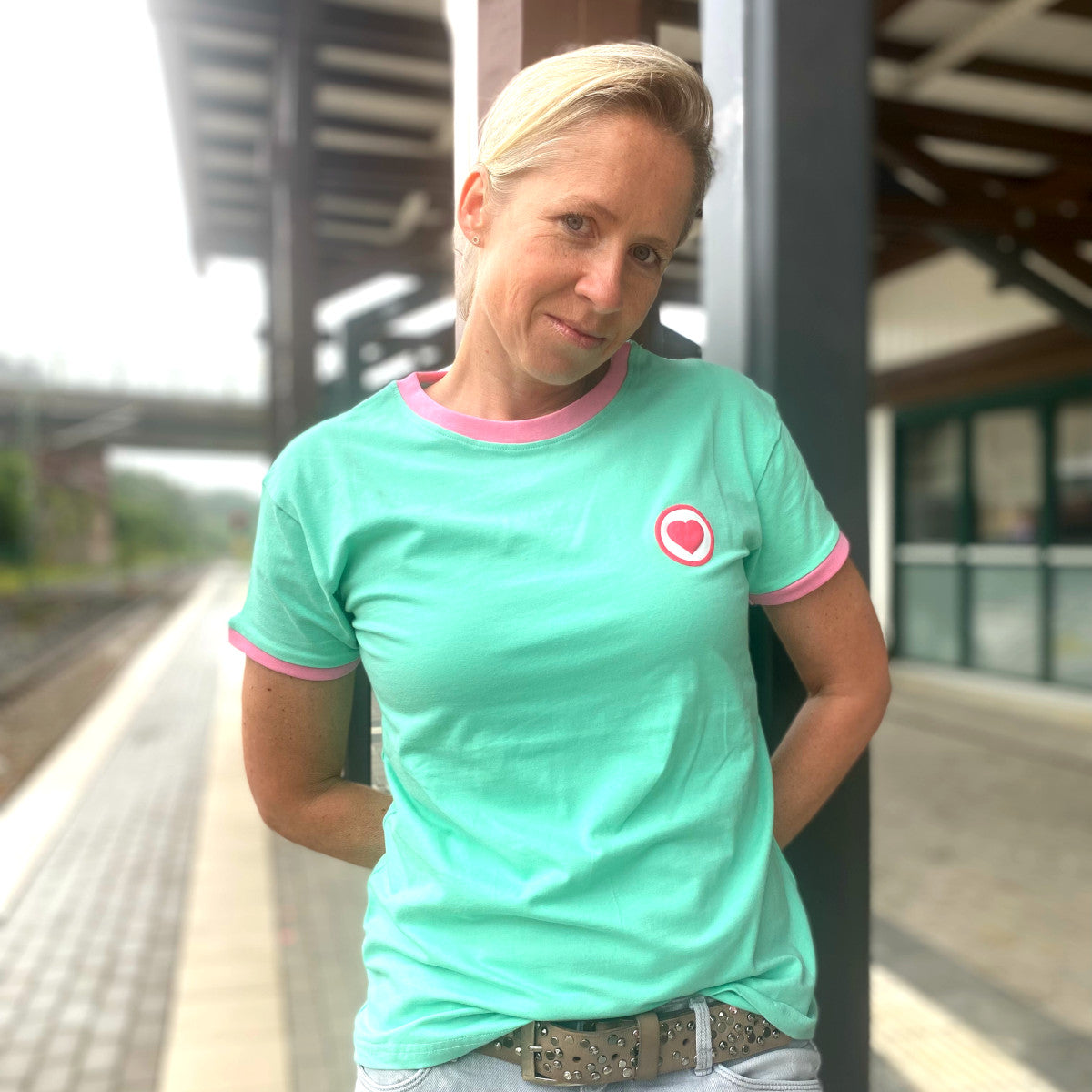 Herzlein® T-Shirt mit Herz in Mint