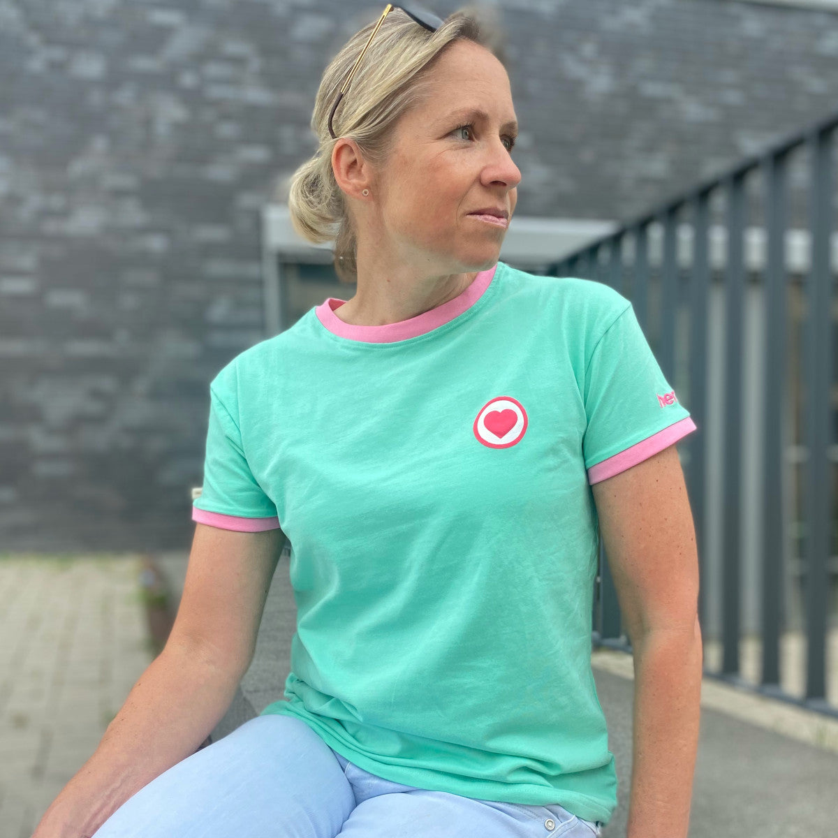 Herzlein® T-Shirt mit Herz in Mint