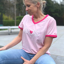 Herzlein® T-Shirt "Peace" in Rosa mit Pink aus Baumwolle Shirt für Damen